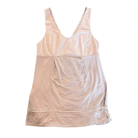 Lululemon Run: Ta Ta Topper White Gray Stripe Size 8 Yoga‎ Active Workout Top - Picture 9 of 14